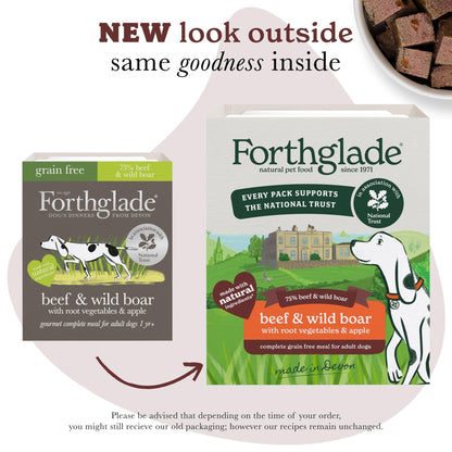 Forthglade Wet Dog Food, National Trust Variety Pack - Grain Free & Hypoallergenic Dog Food, Adult 1 Year+, Turkey & Goose and Duck & Venison, Stomach Sensitive, Natural Ingredients - Sayby’s
