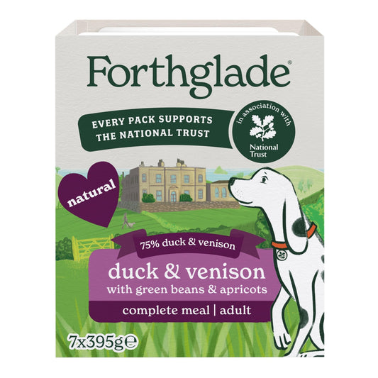 Forthglade Wet Dog Food, National Trust Variety Pack - Grain Free & Hypoallergenic Dog Food, Adult 1 Year+, Turkey & Goose and Duck & Venison, Stomach Sensitive, Natural Ingredients - Sayby’s