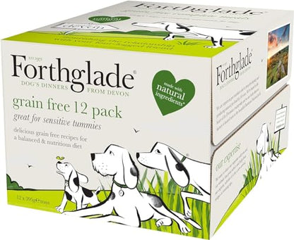 Forthglade Wet Dog Food Variety Pack - Grain Free & Hypoallergenic Dog Food, Adult 1 Year+, Turkey, Lamb & Duck with Vegetables, Complete Stomach Sensitive Meals, Natural Ingredients - Sayby’s