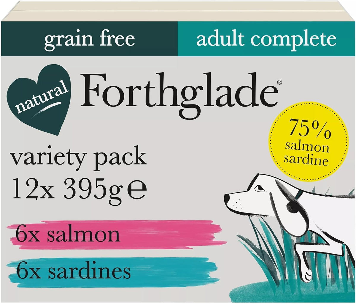 Forthglade Wet Dog Food Variety Pack - Grain Free & Hypoallergenic Dog Food, Adult 1 Year+, Turkey, Lamb & Duck with Vegetables, Complete Stomach Sensitive Meals, Natural Ingredients - Sayby’s