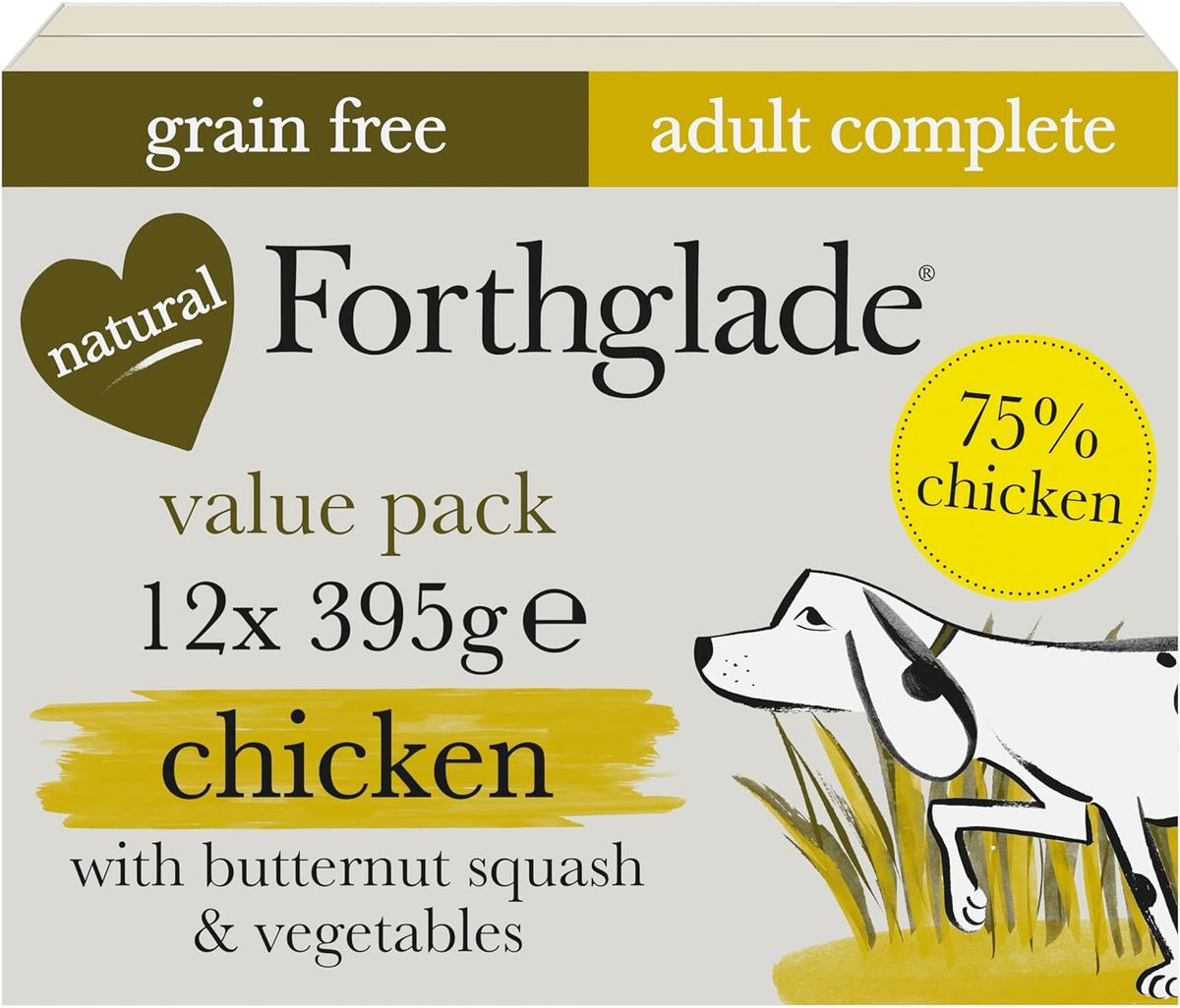 Forthglade Wet Dog Food Variety Pack - Grain Free & Hypoallergenic Dog Food, Adult 1 Year+, Turkey, Lamb & Duck with Vegetables, Complete Stomach Sensitive Meals, Natural Ingredients - Sayby’s