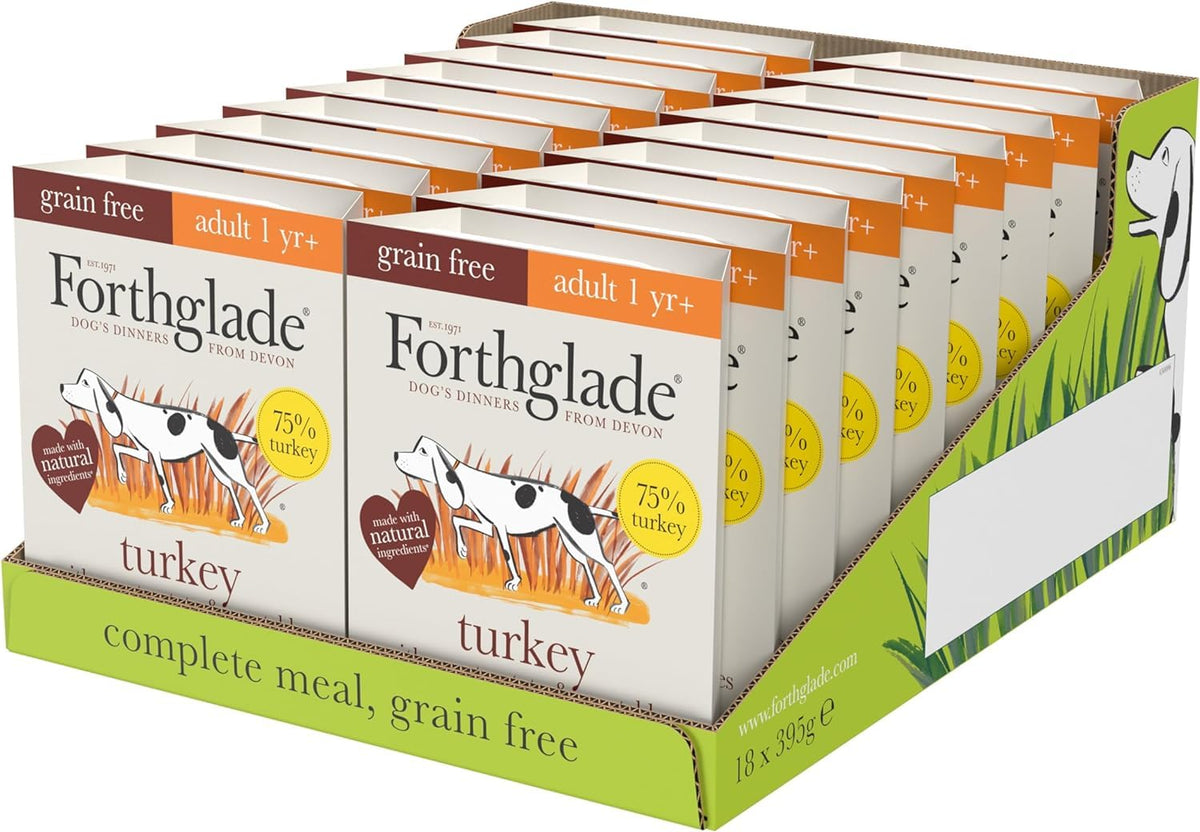 Forthglade Wet Dog Food Variety Pack - Grain Free & Hypoallergenic Dog Food, Adult 1 Year+, Turkey, Lamb & Duck with Vegetables, Complete Stomach Sensitive Meals, Natural Ingredients - Sayby’s