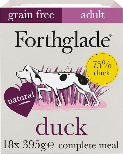 Forthglade Wet Dog Food Variety Pack - Grain Free & Hypoallergenic Dog Food, Adult 1 Year+, Turkey, Lamb & Duck with Vegetables, Complete Stomach Sensitive Meals, Natural Ingredients - Sayby’s