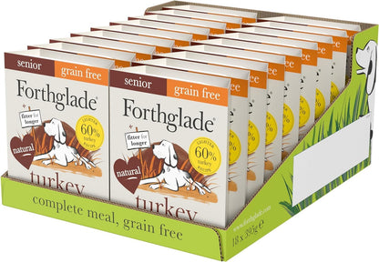 Forthglade Wet Dog Food Variety Pack - Senior 7 Years+, Grain Free & Hypoallergenic Dog Food, Turkey & Lamb with Vegetables, Stomach Sensitive Meals with Natural Ingredients - Sayby’s