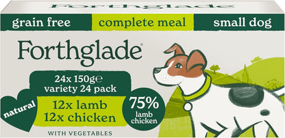 Forthglade Wet Dog Food Variety Pack - Small Dogs Grain Free, Hypoallergenic, Stomach Sensitive, Natural Ingredients, Chicken & Lamb with Veg - Sayby’s