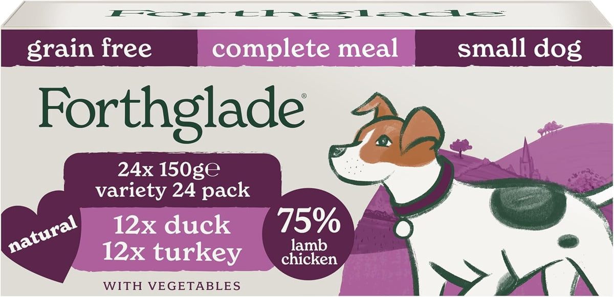 Forthglade Wet Dog Food Variety Pack - Small Dogs Grain Free, Hypoallergenic, Stomach Sensitive, Natural Ingredients, Chicken & Lamb with Veg - Sayby’s