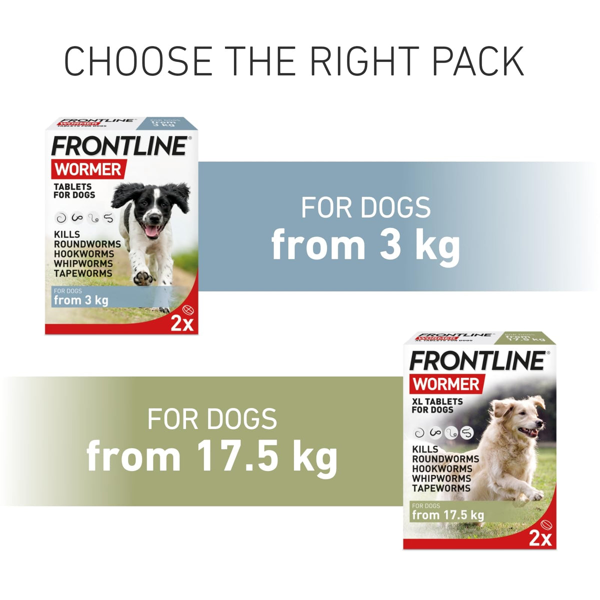 FRONTLINE WORMER - Worming Tablets for Dogs - 2 Tablets - Sayby’s