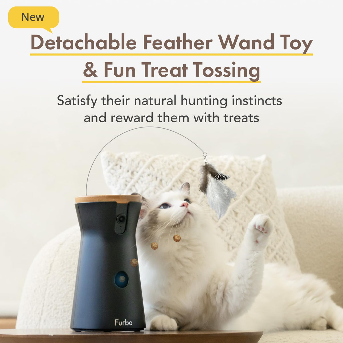 Furbo 360° Pet Camera w/Home Safety Package [PREMIUM W/SUBSCRPITION] Smart Pet Monitor w/App for Pet & Home, Rotating 360° View, Colour Night Vision, Auto-Tracking, Treat-toss, Barking, Smart Alert - Sayby’s