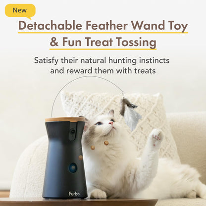 Furbo 360° Pet Camera w/Home Safety Package [PREMIUM W/SUBSCRPITION] Smart Pet Monitor w/App for Pet & Home, Rotating 360° View, Colour Night Vision, Auto-Tracking, Treat-toss, Barking, Smart Alert - Sayby’s