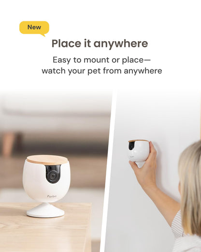 Furbo 360° Pet Camera w/Home Safety Package [PREMIUM W/SUBSCRPITION] Smart Pet Monitor w/App for Pet & Home, Rotating 360° View, Colour Night Vision, Auto-Tracking, Treat-toss, Barking, Smart Alert - Sayby’s