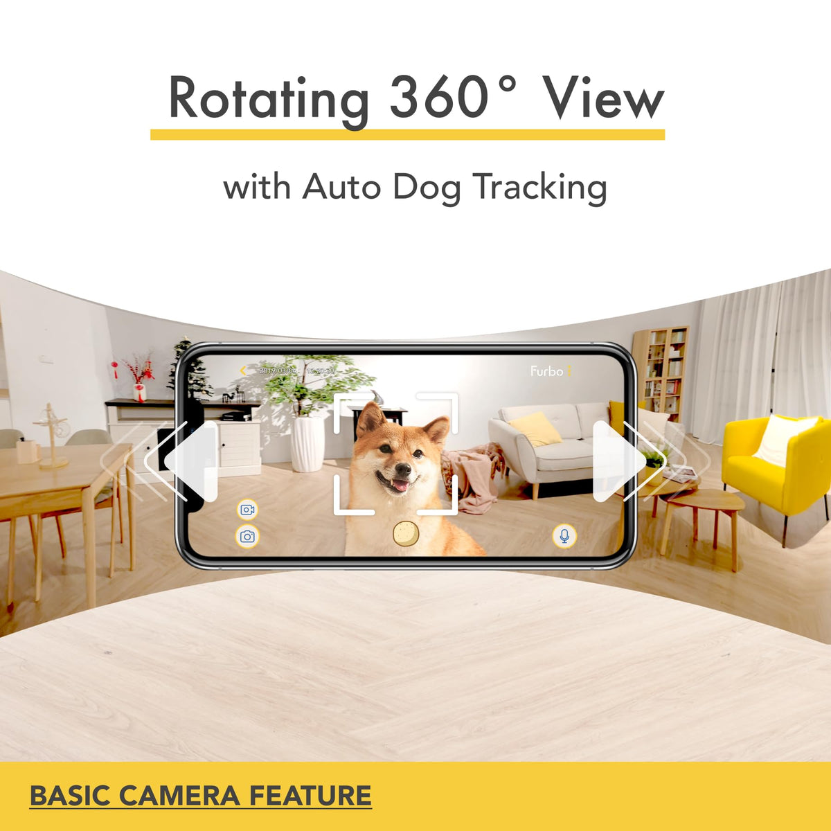 Furbo 360° Pet Camera w/Home Safety Package [PREMIUM W/SUBSCRPITION] Smart Pet Monitor w/App for Pet & Home, Rotating 360° View, Colour Night Vision, Auto-Tracking, Treat-toss, Barking, Smart Alert - Sayby’s