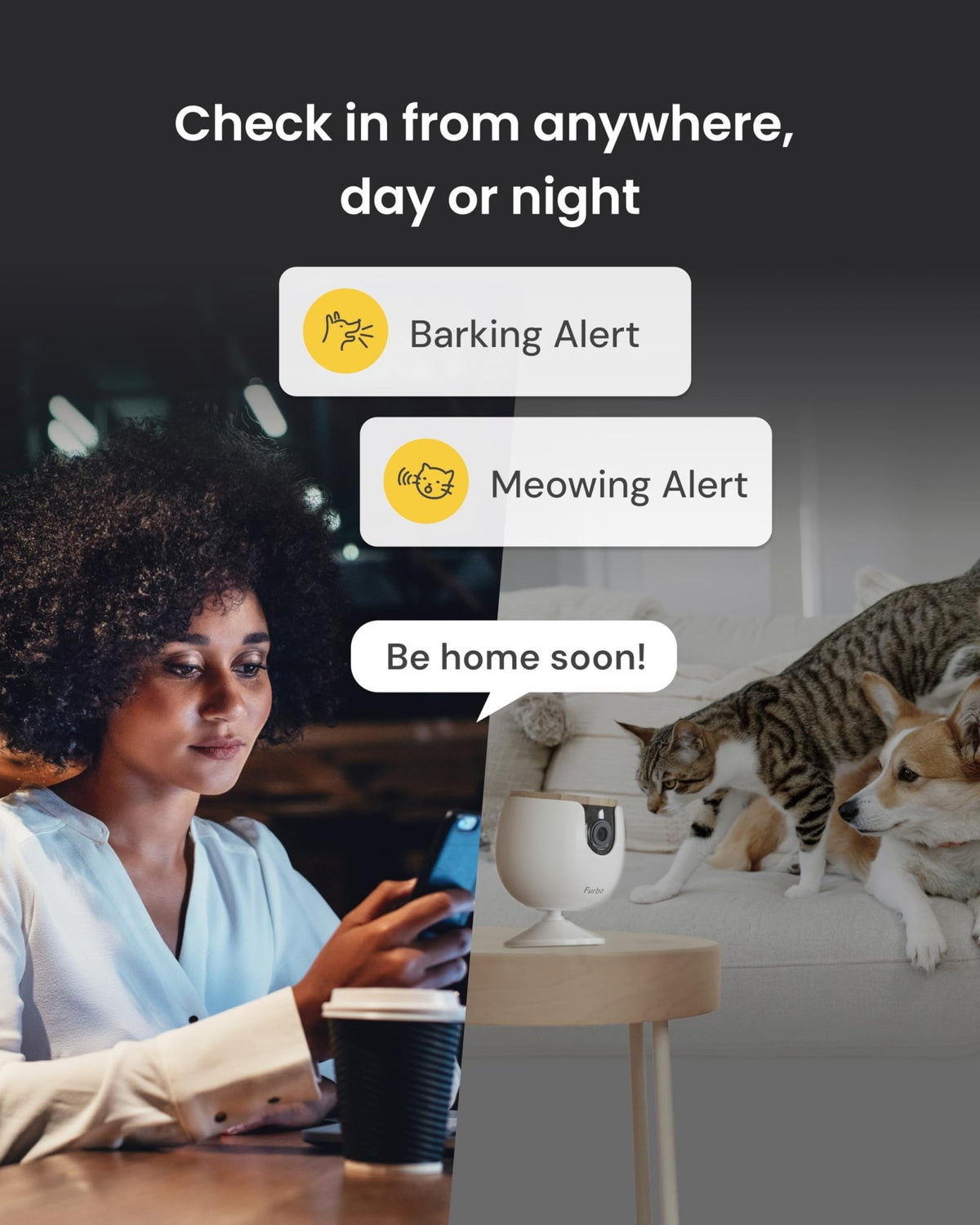 Furbo 360° Pet Camera w/Home Safety Package [PREMIUM W/SUBSCRPITION] Smart Pet Monitor w/App for Pet & Home, Rotating 360° View, Colour Night Vision, Auto-Tracking, Treat-toss, Barking, Smart Alert - Sayby’s