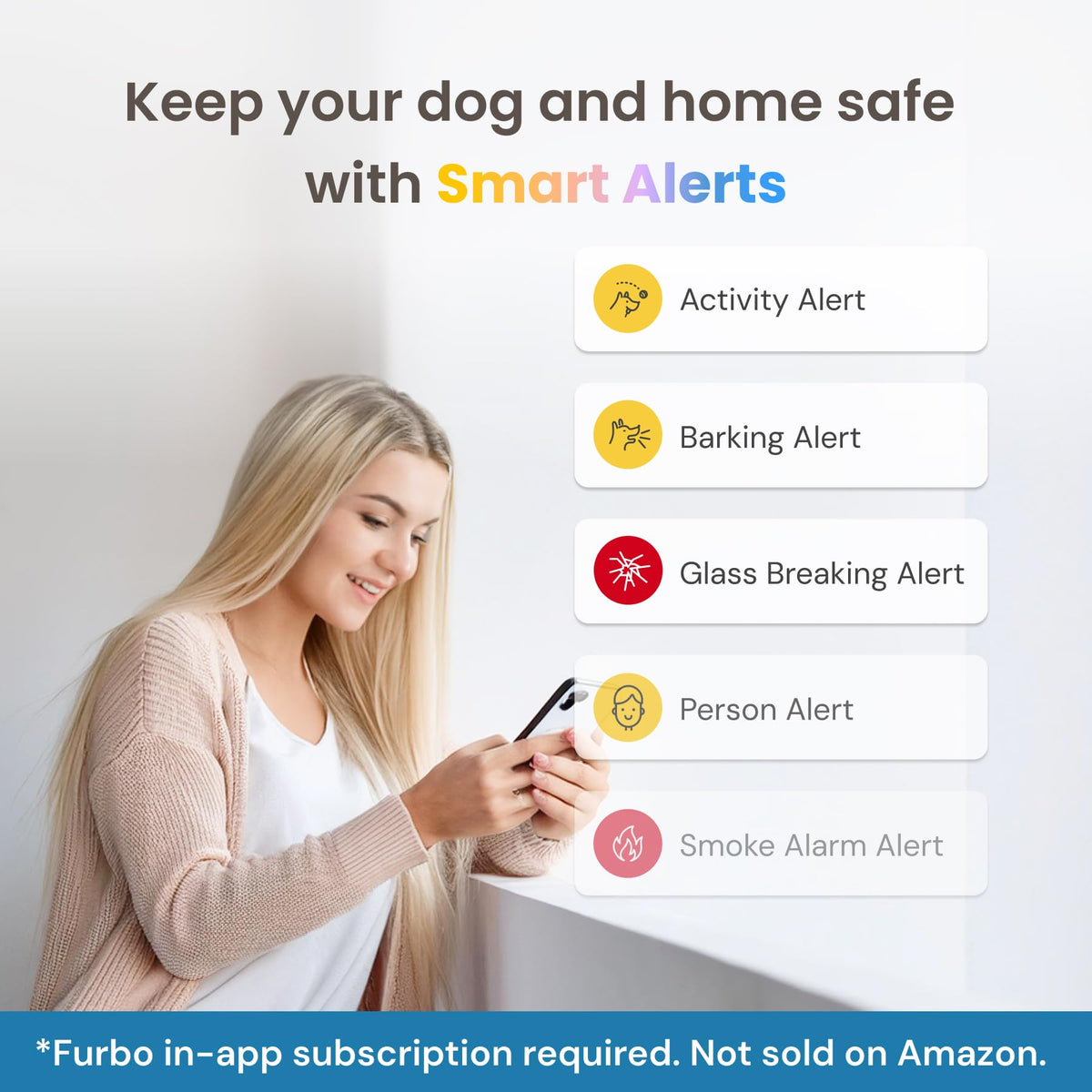 Furbo 360° Pet Camera w/Home Safety Package [PREMIUM W/SUBSCRPITION] Smart Pet Monitor w/App for Pet & Home, Rotating 360° View, Colour Night Vision, Auto-Tracking, Treat-toss, Barking, Smart Alert - Sayby’s