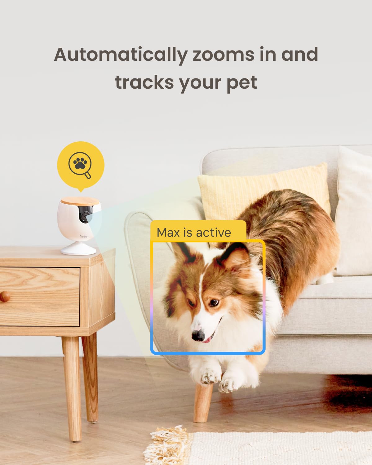 Furbo 360° Pet Camera w/Home Safety Package [PREMIUM W/SUBSCRPITION] Smart Pet Monitor w/App for Pet & Home, Rotating 360° View, Colour Night Vision, Auto-Tracking, Treat-toss, Barking, Smart Alert - Sayby’s