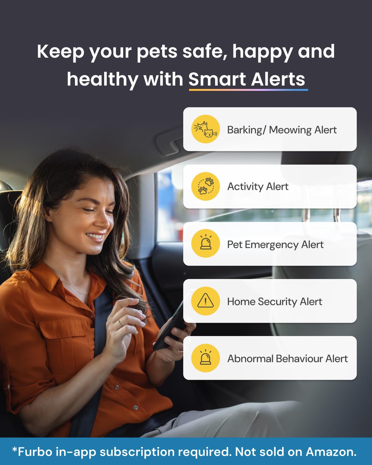 Furbo 360° Pet Camera w/Home Safety Package [PREMIUM W/SUBSCRPITION] Smart Pet Monitor w/App for Pet & Home, Rotating 360° View, Colour Night Vision, Auto-Tracking, Treat-toss, Barking, Smart Alert - Sayby’s