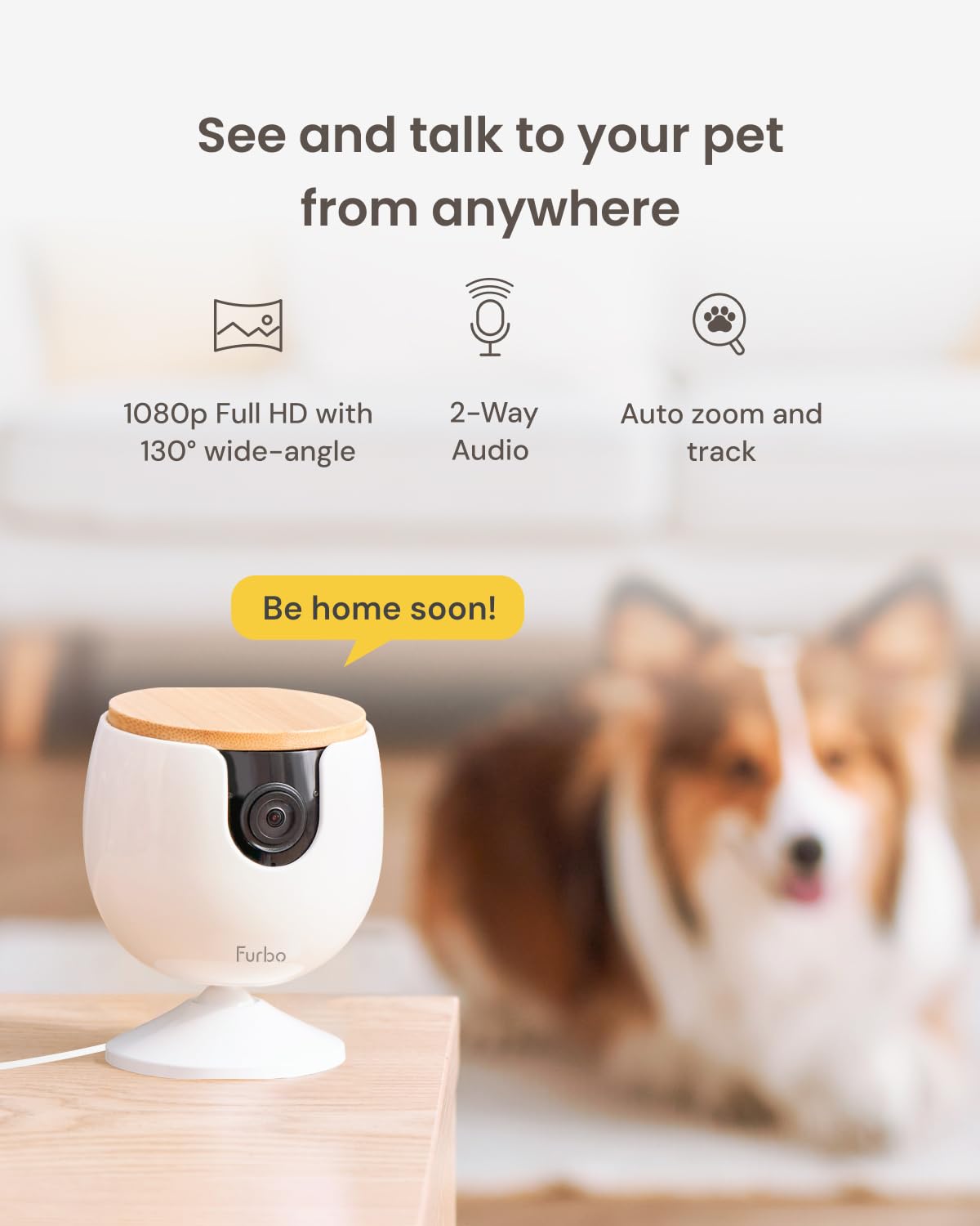 Furbo 360° Pet Camera w/Home Safety Package [PREMIUM W/SUBSCRPITION] Smart Pet Monitor w/App for Pet & Home, Rotating 360° View, Colour Night Vision, Auto-Tracking, Treat-toss, Barking, Smart Alert - Sayby’s