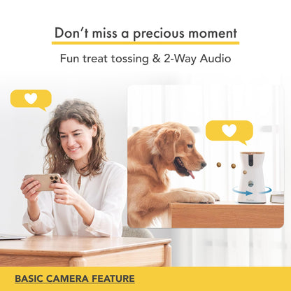 Furbo 360° Pet Camera w/Home Safety Package [PREMIUM W/SUBSCRPITION] Smart Pet Monitor w/App for Pet & Home, Rotating 360° View, Colour Night Vision, Auto-Tracking, Treat-toss, Barking, Smart Alert - Sayby’s