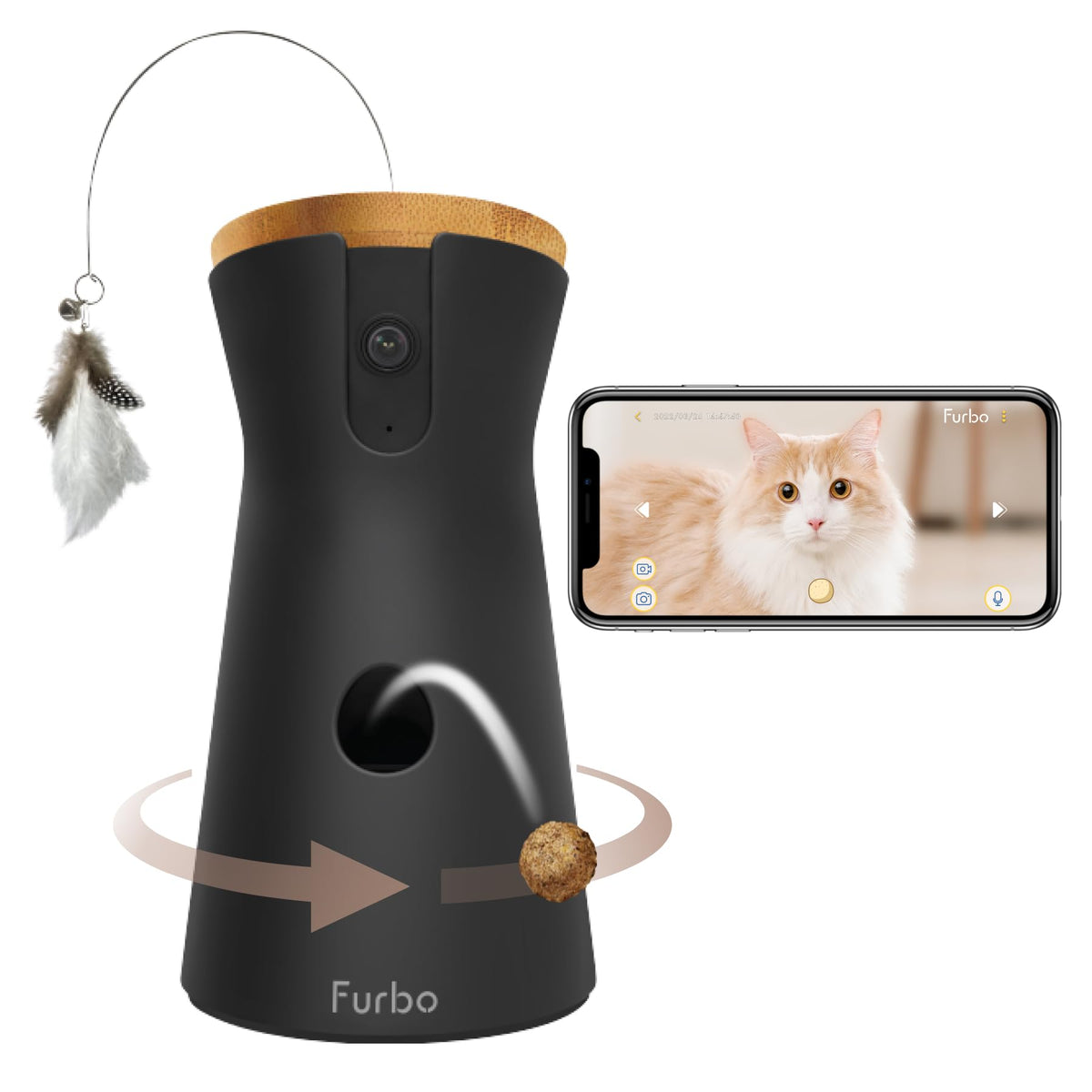 Furbo 360° Pet Camera w/Home Safety Package [PREMIUM W/SUBSCRPITION] Smart Pet Monitor w/App for Pet & Home, Rotating 360° View, Colour Night Vision, Auto-Tracking, Treat-toss, Barking, Smart Alert - Sayby’s