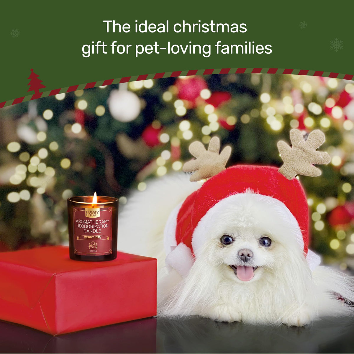 Furry Purr Pet Odor Eliminator Candle, Natural Soy Wax Candles with Catnip Essential Oil, Pet-Friendly Candles for Home Scented, Pet Lover Gifts, 60-Hour Burn Time, Lily of The Valley Fragrance, 7 oz - Sayby’s