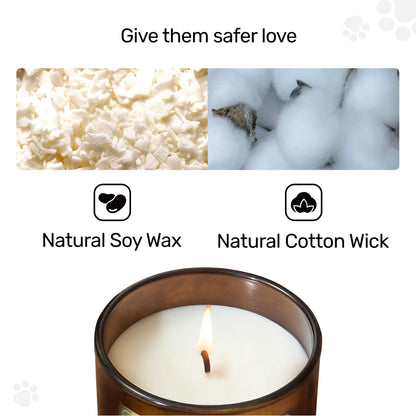 Furry Purr Pet Odor Eliminator Candle, Natural Soy Wax Candles with Catnip Essential Oil, Pet-Friendly Candles for Home Scented, Pet Lover Gifts, 60-Hour Burn Time, Lily of The Valley Fragrance, 7 oz - Sayby’s