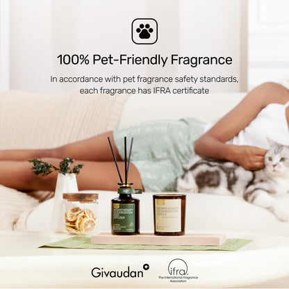 Furry Purr Pet Odor Eliminator Candle, Natural Soy Wax Candles with Catnip Essential Oil, Pet-Friendly Candles for Home Scented, Pet Lover Gifts, 60-Hour Burn Time, Lily of The Valley Fragrance, 7 oz - Sayby’s