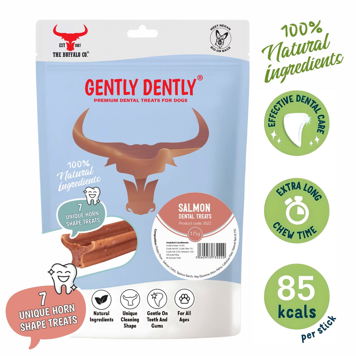 Gently Dently- Salmon Dental Treats for Dogs 175g - Sayby’s