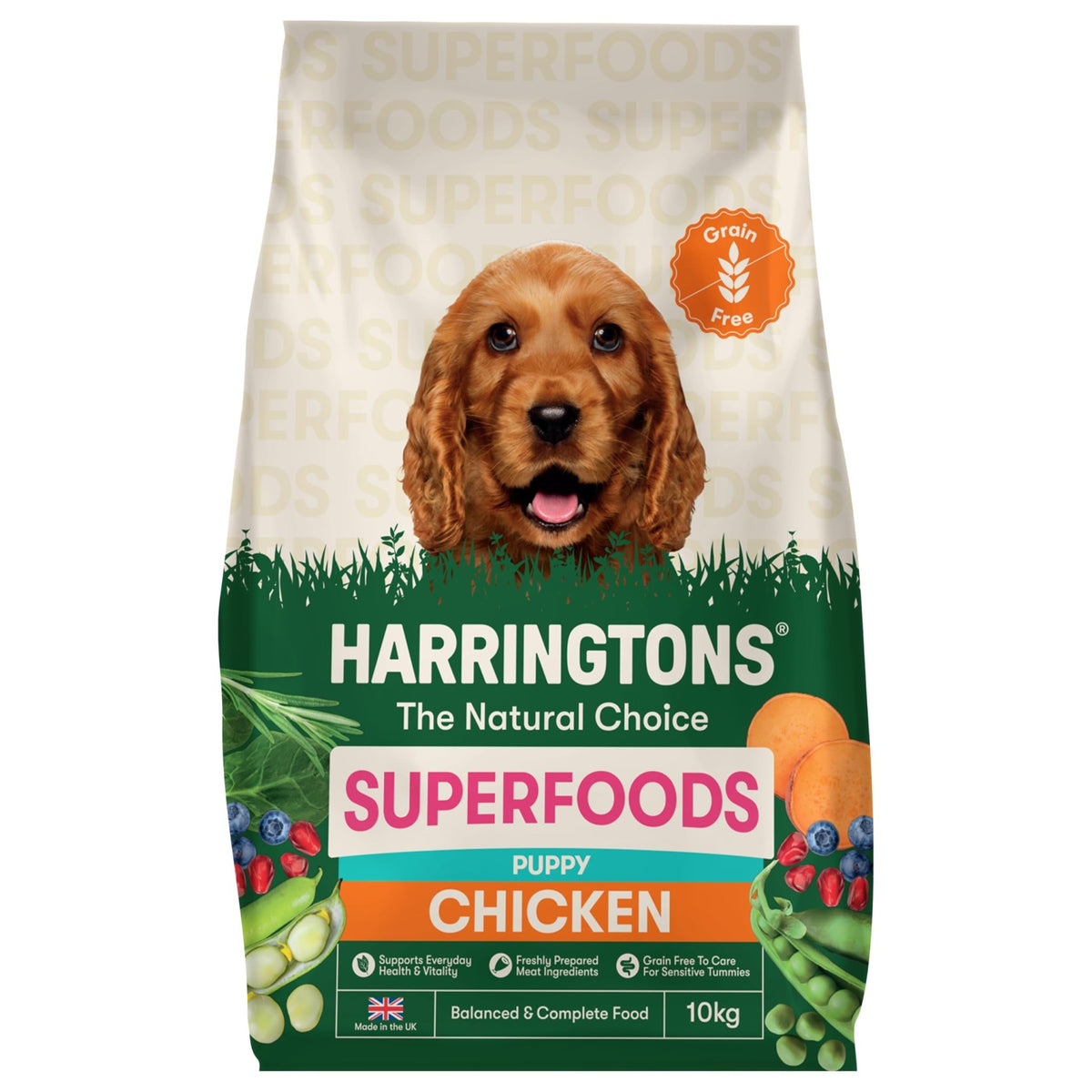Harringtons Superfoods Complete Grain Free Dry Adult Dog Food Chicken with Veg 1.7kg (Pack of 4) - Made with All Natural Ingredients (Packaging may vary) - Sayby’s