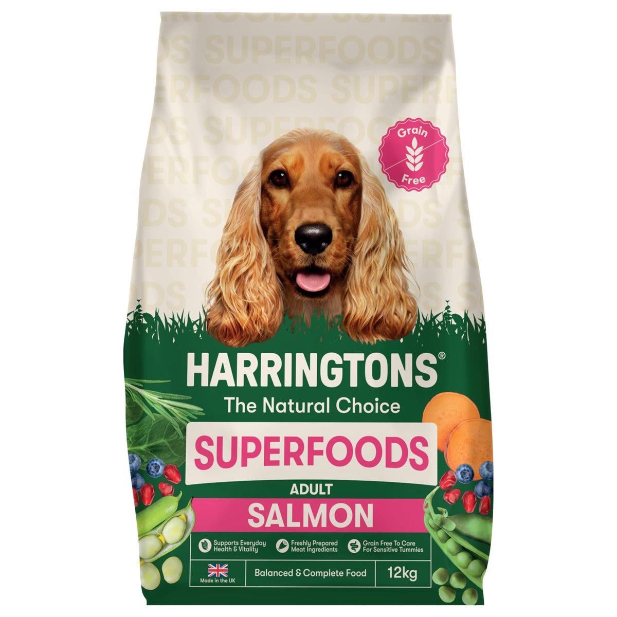Harringtons Superfoods Complete Grain Free Dry Adult Dog Food Chicken with Veg 1.7kg (Pack of 4) - Made with All Natural Ingredients (Packaging may vary) - Sayby’s