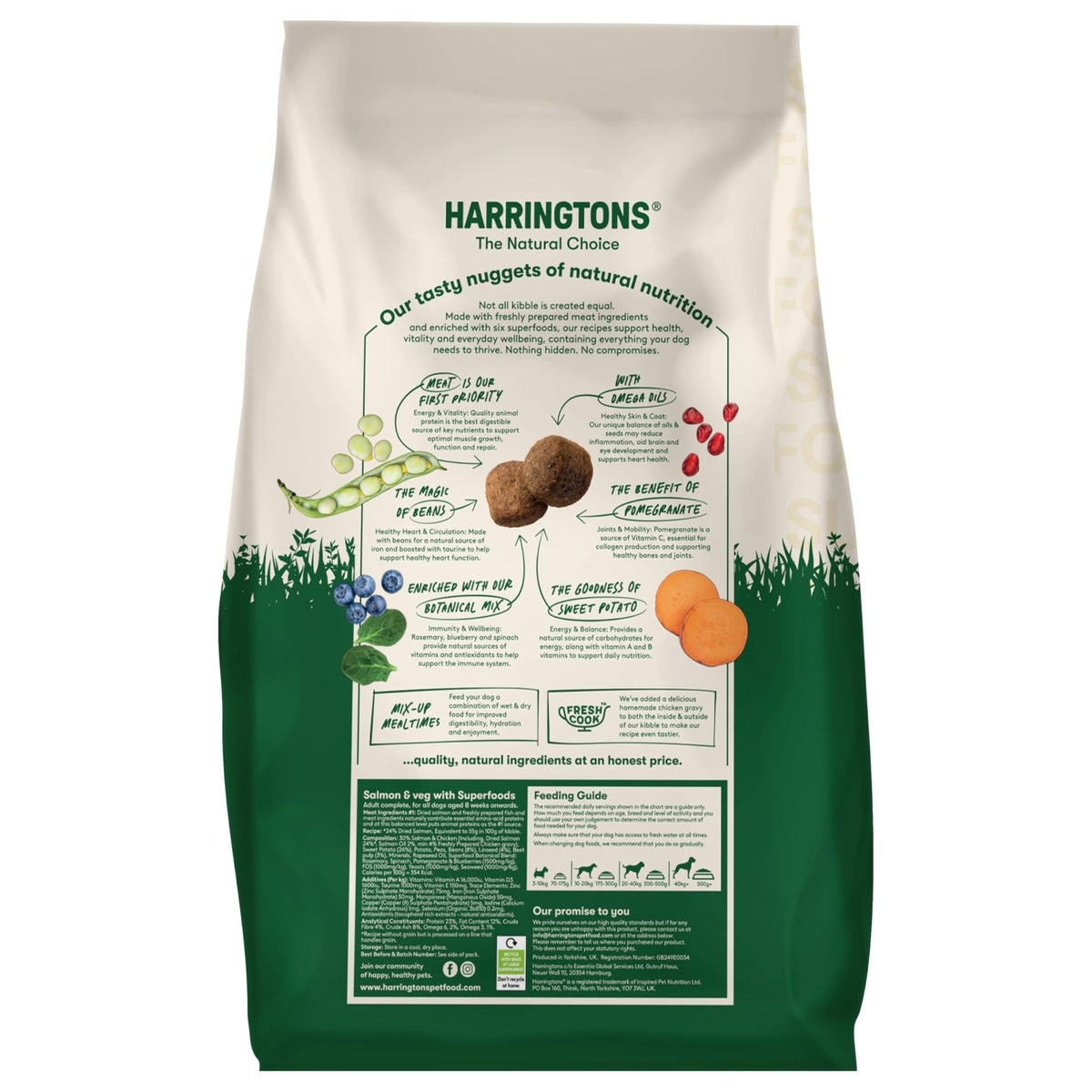Harringtons Superfoods Complete Grain Free Dry Adult Dog Food Chicken with Veg 1.7kg (Pack of 4) - Made with All Natural Ingredients (Packaging may vary) - Sayby’s