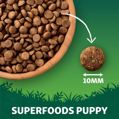 Harringtons Superfoods Puppy Complete Grain Free Hypoallergenic Chicken with Veg Dry Dog Food 10kg - Made with All Natural Ingredients, Packaging may vary - Sayby’s
