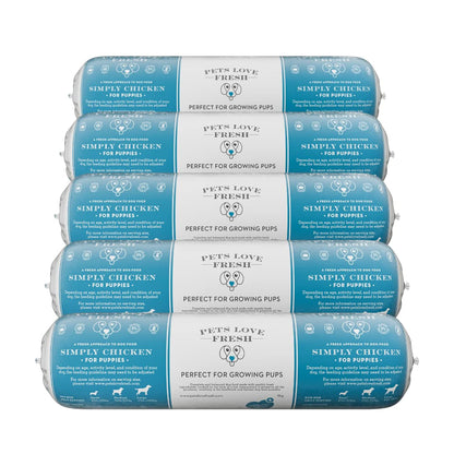 Healthy & Tasty Fresh Dog Food by Pets Love Fresh - 100% Natural - Real British Meat - Zero Preservatives - SimHealthy & Tasty Fresh Dog Food by Pets Love Fresh - 100% Natural - Real British Meat - Zero Preservatives - Simply Chicken (5 x 600g chub rolls) - Sayby’s