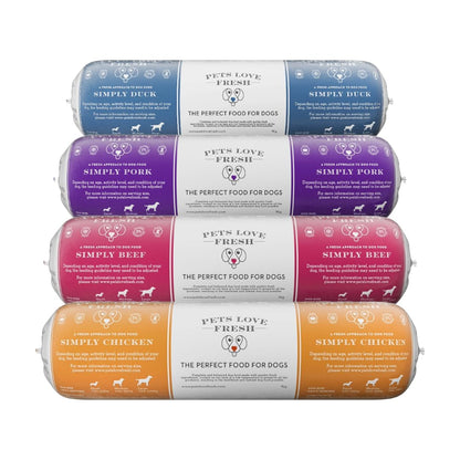 Healthy & Tasty Fresh Dog Food by Pets Love Fresh - 100% Natural - Real British Meat - Zero Preservatives - SimHealthy & Tasty Fresh Dog Food by Pets Love Fresh - 100% Natural - Real British Meat - Zero Preservatives - Simply Chicken (5 x 600g chub rolls) - Sayby’s