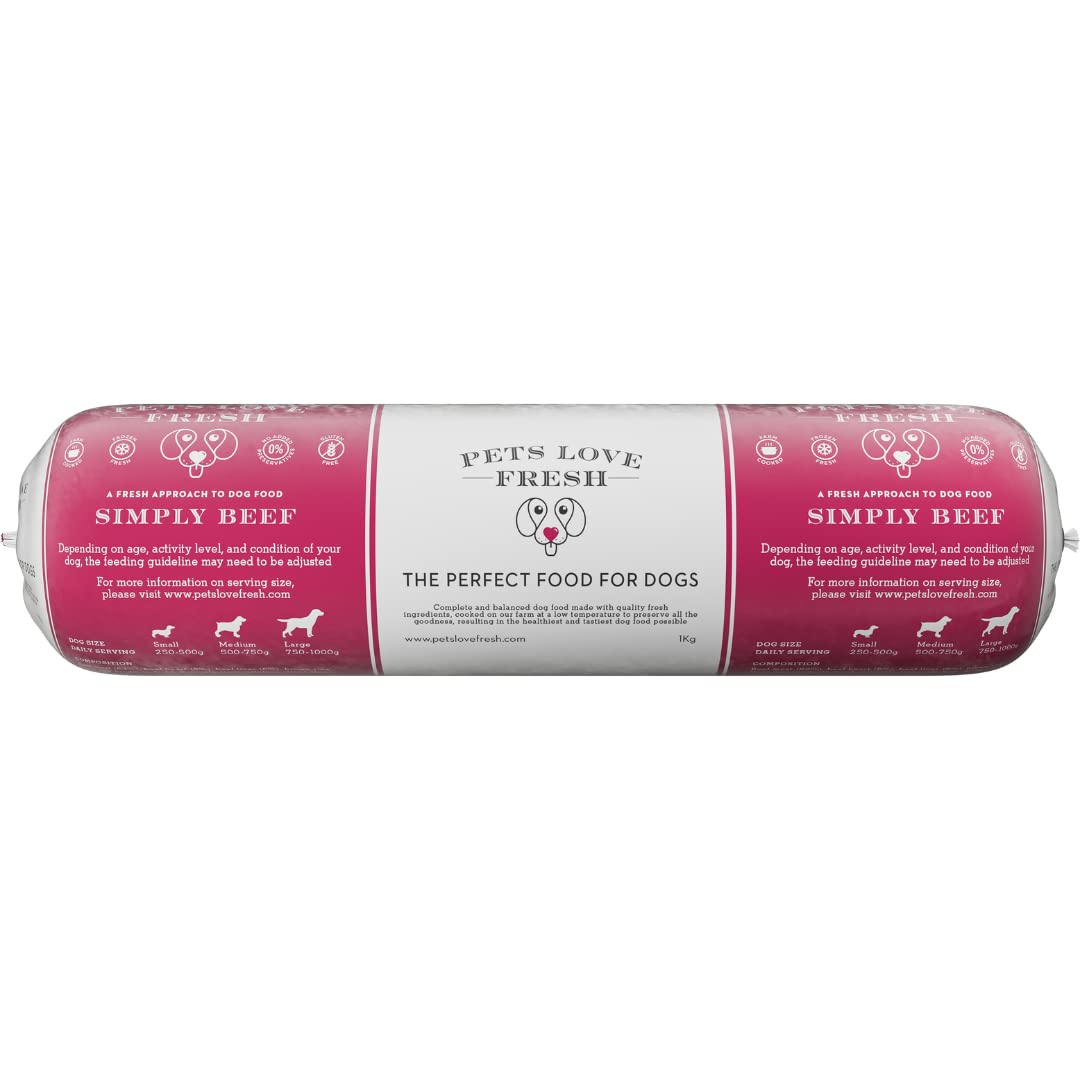 Healthy & Tasty Fresh Dog Food by Pets Love Fresh - 100% Natural - Real British Meat - Zero Preservatives - SimHealthy & Tasty Fresh Dog Food by Pets Love Fresh - 100% Natural - Real British Meat - Zero Preservatives - Simply Chicken (5 x 600g chub rolls) - Sayby’s