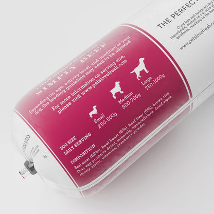 Healthy & Tasty Fresh Dog Food by Pets Love Fresh - 100% Natural - Real British Meat - Zero Preservatives - SimHealthy & Tasty Fresh Dog Food by Pets Love Fresh - 100% Natural - Real British Meat - Zero Preservatives - Simply Chicken (5 x 600g chub rolls) - Sayby’s