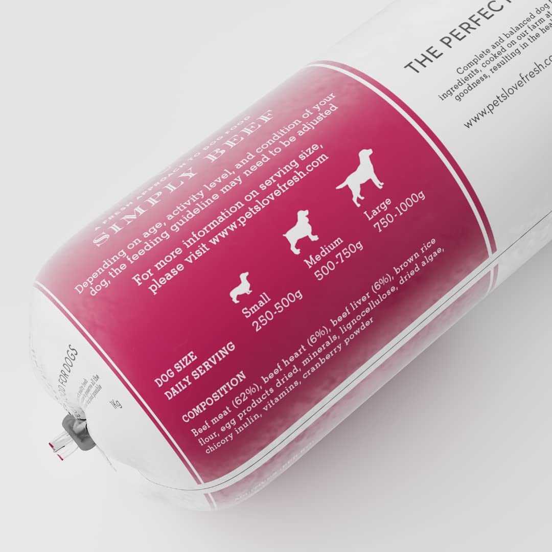 Healthy & Tasty Fresh Dog Food by Pets Love Fresh - 100% Natural - Real British Meat - Zero Preservatives - SimHealthy & Tasty Fresh Dog Food by Pets Love Fresh - 100% Natural - Real British Meat - Zero Preservatives - Simply Chicken (5 x 600g chub rolls) - Sayby’s