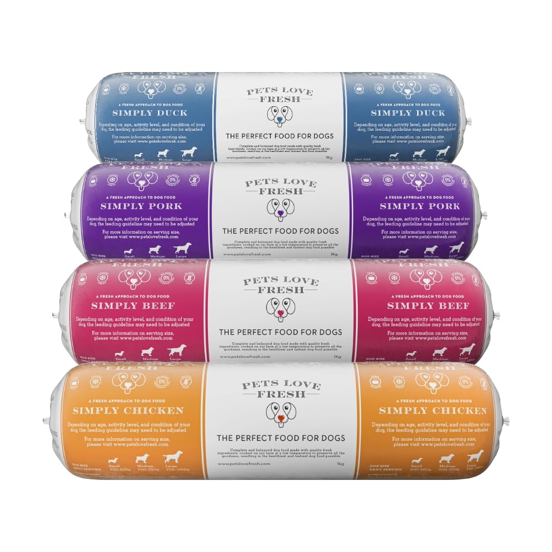Healthy & Tasty Fresh Dog Food by Pets Love Fresh - 100% Natural - Real British Meat - Zero Preservatives - SimHealthy & Tasty Fresh Dog Food by Pets Love Fresh - 100% Natural - Real British Meat - Zero Preservatives - Simply Chicken (5 x 600g chub rolls) - Sayby’s