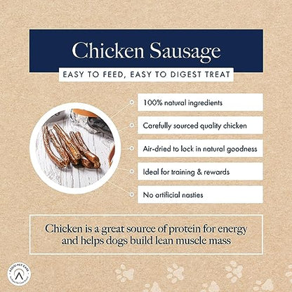 Hollings Chicken Sausages Dog Treats, Delicious, Nutritious Air Dried Chews for Adult Dogs, Made with 100% Natural Ingredients (Pack of 3) - Sayby’s