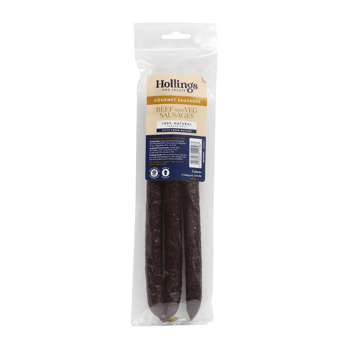 Hollings Chicken Sausages Dog Treats, Delicious, Nutritious Air Dried Chews for Adult Dogs, Made with 100% Natural Ingredients (Pack of 3) - Sayby’s