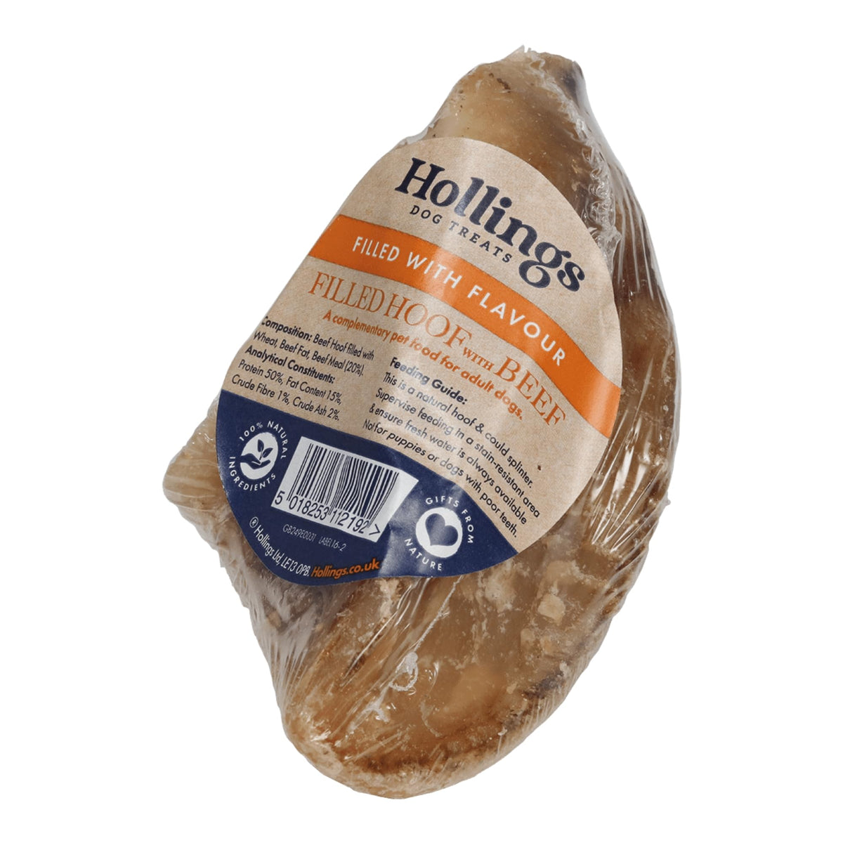 Hollings Filled Hoof with Beef Dog Treat, 100% Natural, Air Dried Long Lasting & Durable Cow Hoof Chew for Adult Dogs, High in Protein (1 Pack) - Sayby’s