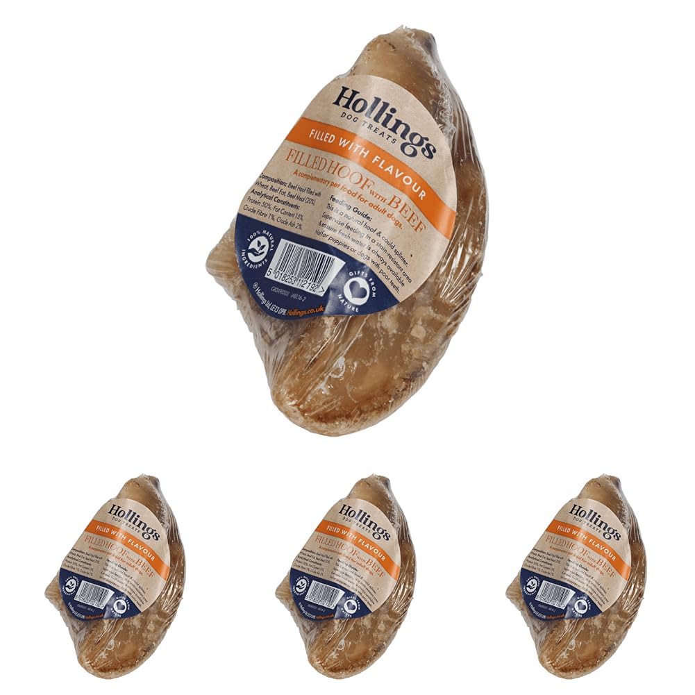 Hollings Filled Hoof with Beef Dog Treat, 100% Natural, Air Dried Long Lasting & Durable Cow Hoof Chew for Adult Dogs, High in Protein (1 Pack) - Sayby’s