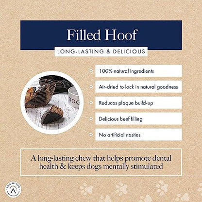 Hollings Filled Hoof with Beef Dog Treat, 100% Natural, Air Dried Long Lasting & Durable Cow Hoof Chew for Adult Dogs, High in Protein (1 Pack) - Sayby’s