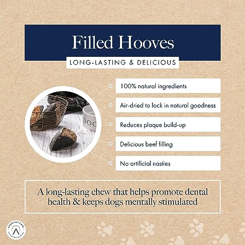 Hollings Filled Hoof with Beef Dog Treat, 100% Natural, Air Dried Long Lasting & Durable Cow Hoof Chew for Adult Dogs, High in Protein (1 Pack) - Sayby’s