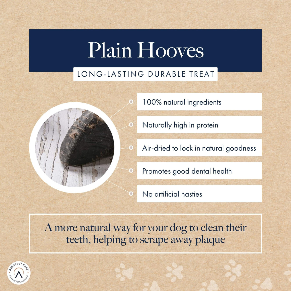 Hollings Filled Hoof with Beef Dog Treat, 100% Natural, Air Dried Long Lasting & Durable Cow Hoof Chew for Adult Dogs, High in Protein (1 Pack) - Sayby’s