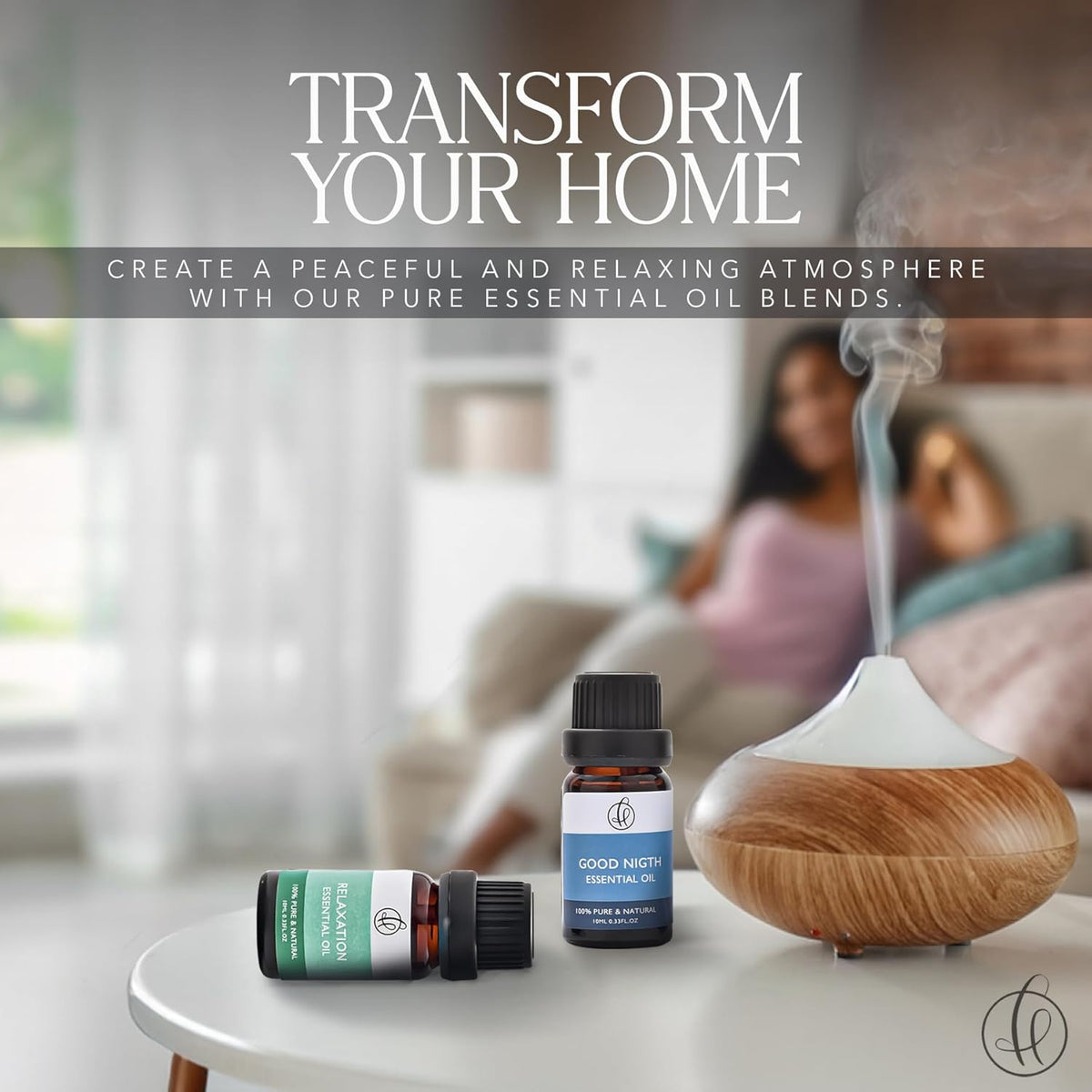 Home Luxury Point - Top 22 Essential Oil Blends – Gift Set - 100% Pure Natural - Pack of 6x10ml Premium Aromatherapy Oils for Diffuser, Oil Burner and Massage-Therapeutic and Relaxing Fragrance - Calm - Sayby’s