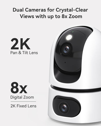 Imou Dual-Lens 2K+2K Indoor Security Camera, House Security Camera 360°Full Coverage, Pet Baby Camera with APP, Color Night Vision, Human/Pet/Sound/Motion Detection, Siren Spotlight, 2.4GHz Only - Sayby’s