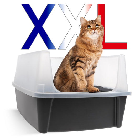 Iris Ohyama Cat Litter Tray with Scoop, Grey, Easy to Clean, Cat Litter Box, Detachable Spill Preventing Walls, For Kittens, Adult Cats, Rabbits, BPA Free, Open Top, Modern, CLH-12 - Sayby’s