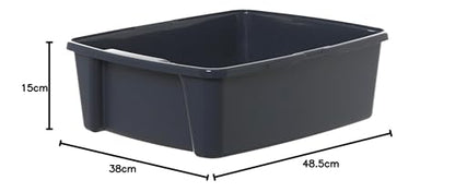 Iris Ohyama Cat Litter Tray with Scoop, Grey, Easy to Clean, Cat Litter Box, Detachable Spill Preventing Walls, For Kittens, Adult Cats, Rabbits, BPA Free, Open Top, Modern, CLH-12 - Sayby’s
