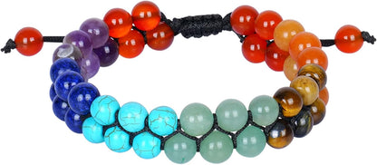 JAGPAROVA Chakra Bracelet - Good Luck Crystals - Gemstone Bracelets - Crystals Bracelet - Beaded Bracelets - Crystals And Gemstones - Chakra Crystal Bracelet - Reiki Gifts (seven chakra Double layer) - Sayby’s