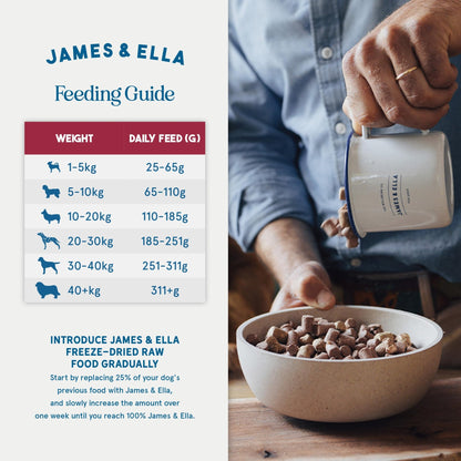 James & Ella Complete Freeze-Dried Raw Dog Food ❘ Free Run Chicken ❘ Freeze-Dried Dog Food, Packed with Protein, Essential Oils & Minerals for Happy, Healthy Dogs, Lightweight & Gluten Free (500g) - Sayby’s