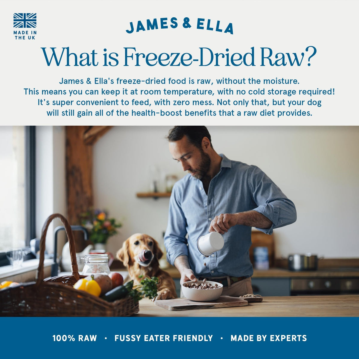 James & Ella Complete Freeze-Dried Raw Dog Food ❘ Free Run Chicken ❘ Freeze-Dried Dog Food, Packed with Protein, Essential Oils & Minerals for Happy, Healthy Dogs, Lightweight & Gluten Free (500g) - Sayby’s